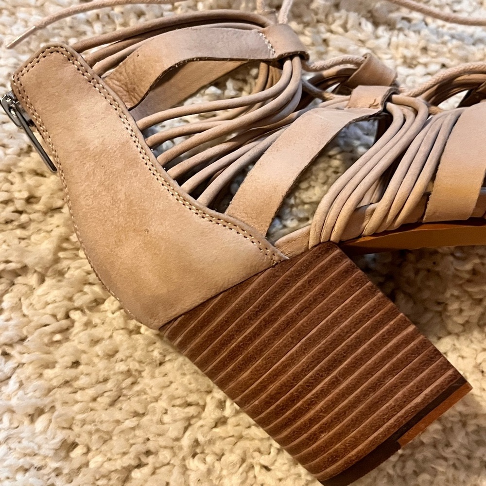 Vince Camuto Kaiann Nubuck Suede Caged Block Heel Sandal - Picture 4 of 10